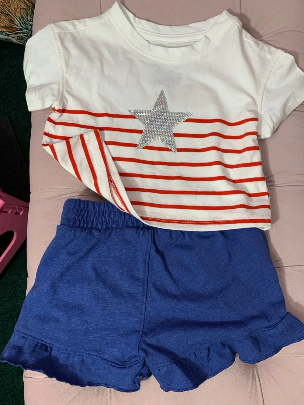 Red, White and Blue with Sequin Star Outfit 18 months
